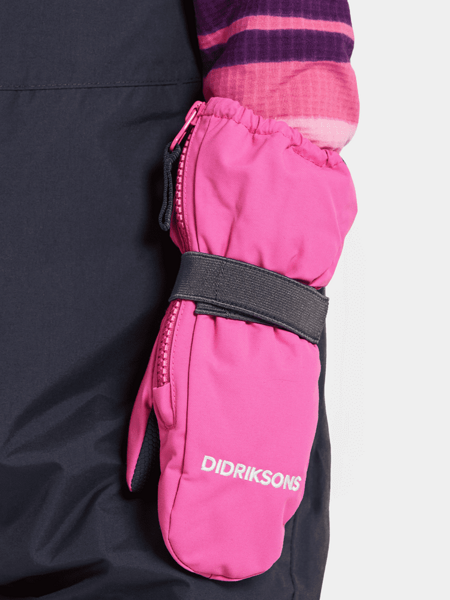 Dětské zimní rukavice Didriksons Biggles Zip sweet pink s tmavým zipem - palčáky 2