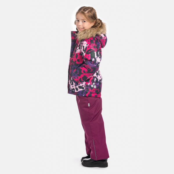 Dětská zimní bunda Huppa Alondra s kožíškem fuchsia pattern 2