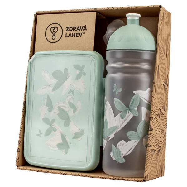 SET ZDRAVÁ LAHEV A ZDRAVÁ SVÁČA svačinový box a lahev 0,7l Butterfly 5