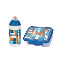SET ZDRAVÁ LAHEV A ZDRAVÁ SVÁČA svačinový box a lahev 0,5l Kostičky