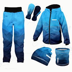 Dětský softshellový outfit modrý - Mozaika