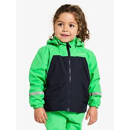 Dětská nepromokavá bunda Didriksons s fleecem Enso frog green - ROSTOUCÍ