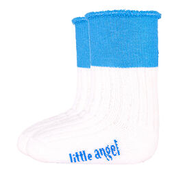 Dětské froté ponožky Little Angel Outlast® - bílá/modrá