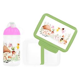 SET ZDRAVÁ LAHEV A ZDRAVÁ SVÁČA svačinový box a lahev 0,5l Pohádkové víly