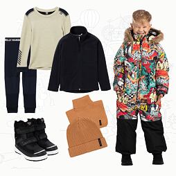 Dětský zimní outfit Huppa Wille - red pattern / black