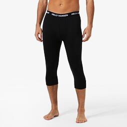 Pánské fuknční 3/4 legíny s merinem Helly Hansen Lifa merino midweight - black