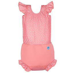 Dětské plavky/kostýmek Splash About Happy Nappy s volánky Pink Dotty