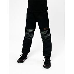Dětské softshellové kalhoty Drexiss bez zateplení black army