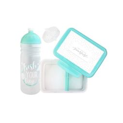 SET ZDRAVÁ LAHEV A ZDRAVÁ SVÁČA svačinový box a lahev 0,7l Fresh tyrkysová