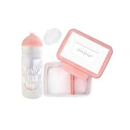 SET ZDRAVÁ LAHEV A ZDRAVÁ SVÁČA svačinový box a lahev 0,7l Fresh růžová