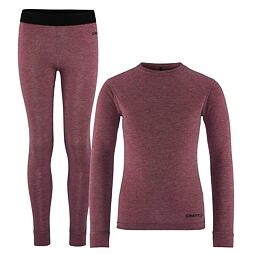 Dětské termoprádlo Craft Core Wool Merino JR růžové