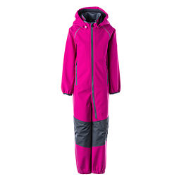 Dětská softshellová kombinéza Huppa Adal dark fuchsia/gray REFLEX s šedými koleny