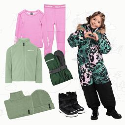 Dětský zimní outfit Huppa Wille - dark green pattern / black