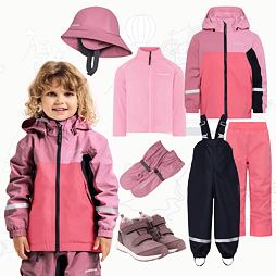 Dětský nepromokavý outfit Didriksons Pilvi - heather pink