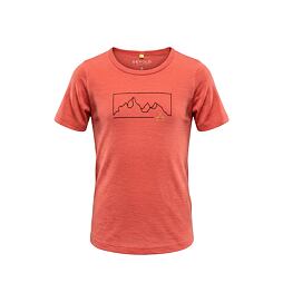 Dětské funkční tričko s merinem Devold Active "Outline" Tee cayenne