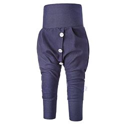 Dětské tepláky harémky s knoflíky Little Angel Jeans tm.modrá