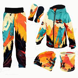 Dětský softshellový outfit světlý - Mountain bike