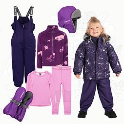 Dětský zimní outfit Huppa Vesa pro nejmenší - fialový