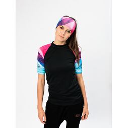 Dámské funkční UV tričko Drexiss CoolMax shapes - pink krátký rukáv
