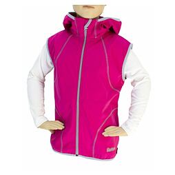 Dětská outdoorová softshellová vesta Fantom s kapucí růžová