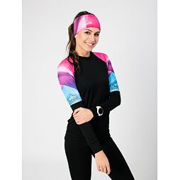 Dámské funkční UV tričko Drexiss CoolMax shapes - pink dlouhý rukáv