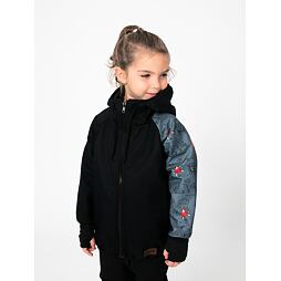 Dětská softshellová bunda Promaledobrodruhy bez zateplení black/grey
