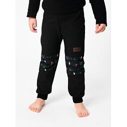 Dětské softshellové kalhoty Promaledobrodruhy s fleecem black/black
