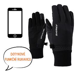 Dětské softshellové rukavice Ziener Lidealist GTX Touch Jr black - prstové
