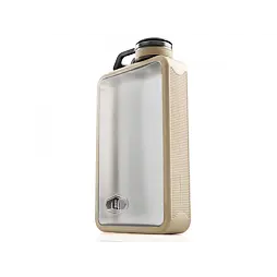 Odolná průhledná placatka GSI Outdoors Boulder Flask 177 ml - sand