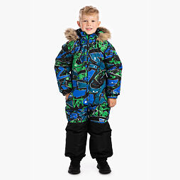 Dětská zimní kombinéza Huppa Wille 2 classic green pattern / black