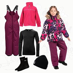 Dětský zimní outfit Huppa Alondra - fuchsia pattern