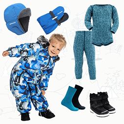 Dětský zimní outfit Huppa Ottis - blue pattern