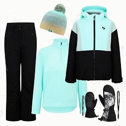 Dětský zimní outfit Ziener pro juniory Abbe - radiant lagoon tex