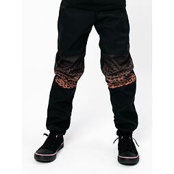 Dětské softshellové kalhoty Drexiss bez zateplení black leopard