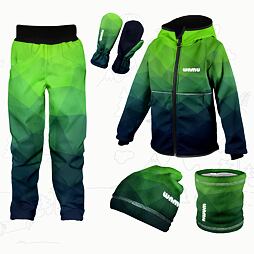 Dětský softshellový outfit zelený - Mozaika