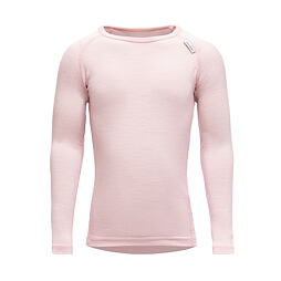 Dětské funkční tričko s merinem Devold Breeze chalk pink s dlouhým rukávem tenké
