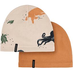Dětská fleecová čepice Didriksons Monte beanie almond tree 2 pack