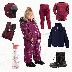 Dětský zimní outfit Huppa Ottis - burgundy pattern