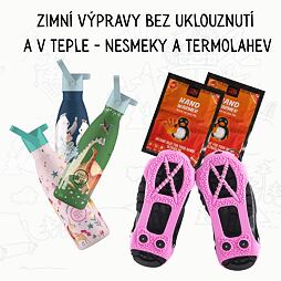 Zimní set pro malé chodce – nesmeky, termolahev a ohřívač rukou