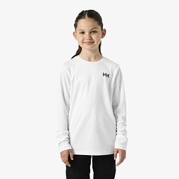 Dětské funkční UV tričko Helly Hansen Jr Tech LS Crew dlouhý rukáv - white