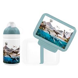 SET ZDRAVÁ LAHEV A ZDRAVÁ SVÁČA svačinový box a lahev 0,5l Dinosauří svět