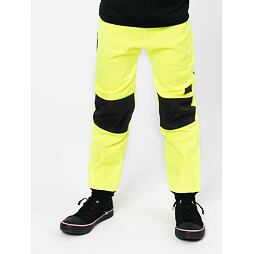 Dětské softshellové kalhoty Drexiss s fleecem neon yellow grey