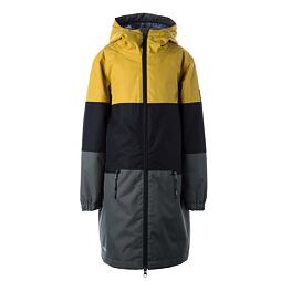 Dívčí nepromokavý kabát Huppa Hanka autumn gold/dark green