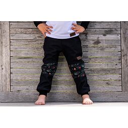 Dětské softshellové kalhoty Promaledobrodruhy bez zateplení black/khaki