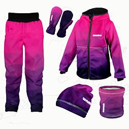 Dětský softshellový outfit fialový - Mozaika
