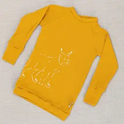 Dětská rostoucí merino mikina Tarua - manuka s rysem
