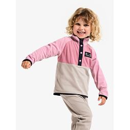 Dětská fleecová mikina Didriksons Monte half bu - heather pink