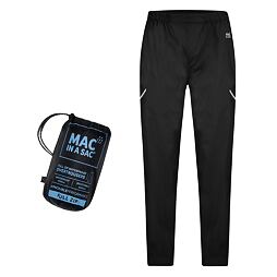 Univerzální nepromokavé kalhoty Mac in a Sac Origin Full zip Jet Black (unisex) - SBALITELNÉ