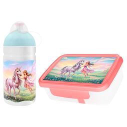 SET ZDRAVÁ LAHEV A ZDRAVÁ SVÁČA svačinový box a lahev 0,5l Kouzelný jednorožec