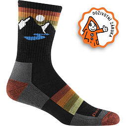 Funkční ponožky s merinem Darn Tough Sunset Ridge Lightweight with Cushion - charcoal